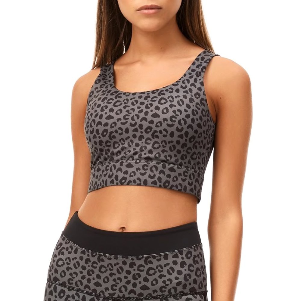 All Fenix Leopard Jagger Grey Longline Sports Bra